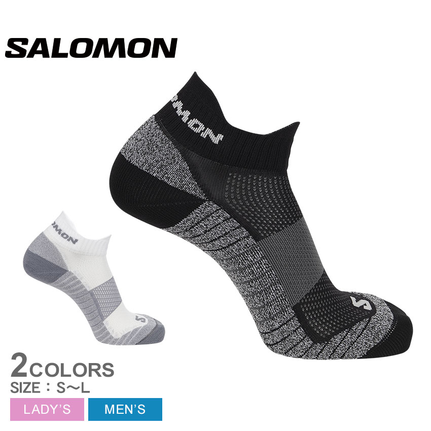 【店内全品★P5倍！】サロモン 靴下 SALOMON エアロ アンクル メンズ レディース ブラック 黒 ホワイト 白 AERO ANKLE LC2080900 LC2081000 ソックス アンクル丈 踝丈 くるぶし丈 ウエア スポーツ スポーティ シンプル アウトドア レジャー カジュアル ロゴ