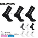 【6/5限定★最大300%ポイントバック】サロモン 靴下 SALOMON エブリディクルー 3パック ユニセックス ホワイト 白 ブラック 黒 グレー EVER...