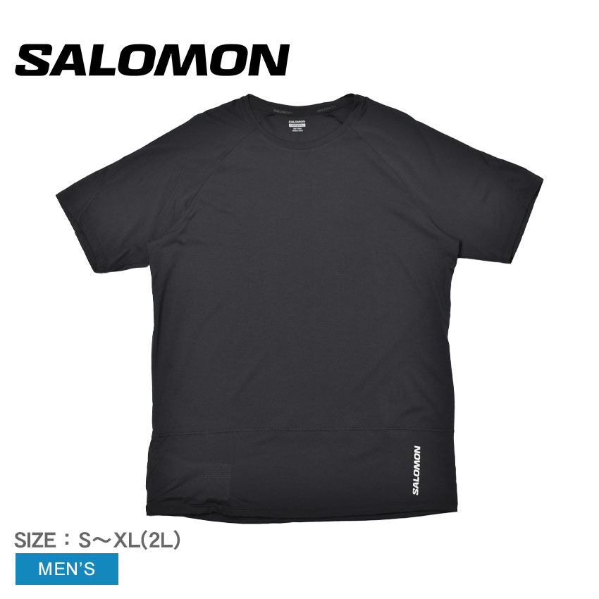 【店内全品★P5倍！】【ゆうパケット配送】 サロモン 半袖Tシャツ SALOMON CROSS RUN SS TEE メンズ ブラック 黒 LC1869400 トップス クルーネック 半袖 スポーティ 軽量 スポーツ 運動 ランニング トレイル トレーニング ジム シンプル ロゴ ワンポイント 速乾性 通気性