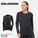 【6/5限定★最大300%ポイントバック】サロモン 長袖Tシャツ SALOMON センス オーバー シーズン レディース ブラック 黒 SENSE OVER SEASON LC1878300 トップス クルーネック 長袖 スポーティ 軽量 スポーツ 運動 トレーニング ジム シンプル ロゴ ワンポイント|slmn|(4)