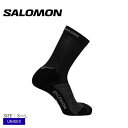 サロモン 靴下 SALOMON スピード クロス クルー メンズ レディース ブラック 黒 SPEED CROSS CREW LC1973300 ソックス クルー丈 ウエア スポーツ スポーティ シンプル アウトドア レジャー カジュアル ロゴ ブランド 運動 定番