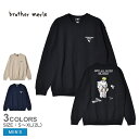 ブラザー マール スウェット BROTHER MERLE DESTROY THE TOILET CREW SWEAT メンズ ネイビー 紺 ブラック 黒 BR84006 トップス ウェア 長袖 トレーナー ロゴ ストリート 裏起毛 ロングスリーブ プルオーバー プリント スケーター ブランド