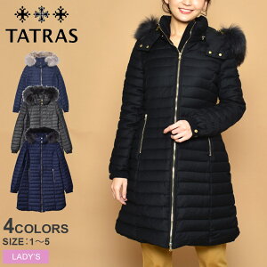 【楽天スーパーSALE★最大90％OFF！】TATRAS タトラス ダウン コート アウター レディース Aライン チマ CIMA LTA20A4581 防寒 ブランド 高級 フォーマル ファー フード きれいめ おしゃれ シック ロング 軽量 すっきり