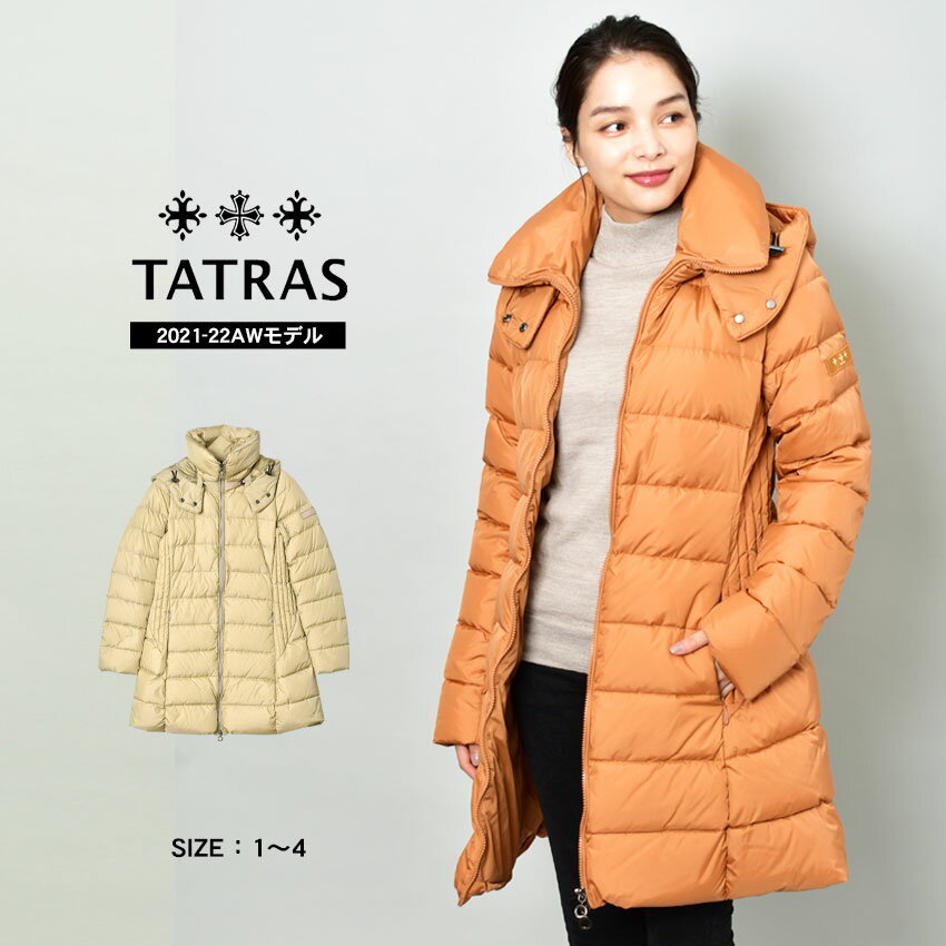タトラス ダウンコート TATRAS ポリテアマ レディース ブラック 黒 ネイビー ベージュ オレンジ POLITEAMA LTAT21A4694-D 2021-22年 秋冬モデル アウター ダウン コート ロングコート ブランド シンプル きれいめ フェザー フード付き クリスマスのサムネイル