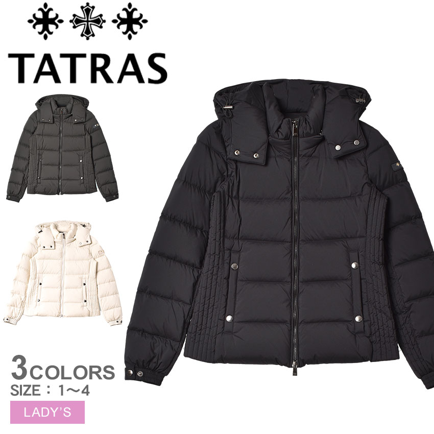 タトラス コート レディース 【店内全品★P5倍！】タトラス ダウンジャケット TATRAS ミレル レディース ブラック 黒 ホワイト 白 MIREL LTAT23A4899-D アウター ダウン フェザー ブランド シンプル ミドル クラシック ミドル丈 はっ水 フード きれいめ 上着 防寒性 防寒 保温 通勤