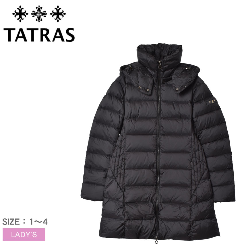 タトラス 【店内全品★P5倍！】タトラス ダウンコート TATRAS ポリテアマ レディース ブラック 黒 POLITEAMA LTAT23A4694-D アウター ダウン フェザー ブランド シンプル フード ミドル クラシック ミドル丈 きれいめ Aライン 上着 防寒性 はっ水 防寒 保温 通勤