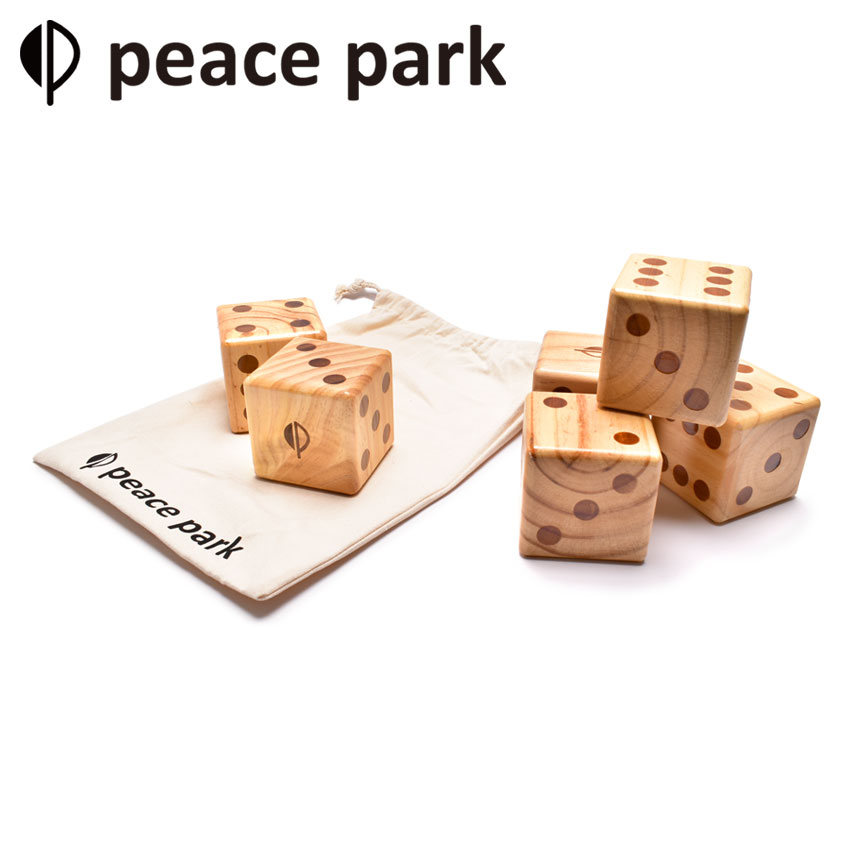 ピース パーク 玩具 peace park ウッドダイス ナチュラル ベージュ WOOD DICE PP9020 おもちゃ 木 木製 サイコロ ダイス 積み木 つみき サイコロブロック おしゃれ 収納袋付き プレゼント ギフト