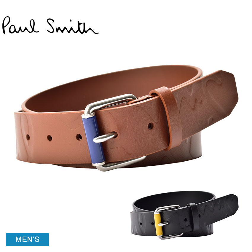 ポールスミス ベルト（メンズ） ポール スミス ベルト PAUL SMITH ロゴエンボス レザーベルト メンズ ブラック 黒 ブラウン 茶 LOGO-EMBOSSED LEATHER BELT 6994-HEMBOS 本革 レザー ブランド おしゃれ シンプル 贈り物 プレゼント クリスマス ギフト ビジネス 通勤