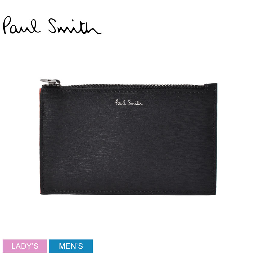 【店内全品★P5倍！】【ゆうパケット配送】ポール スミス カードケース PAUL SMITH WALLET POUTH STRAW メンズ レディース ブラック 黒 ブルー 6136-GSTRGS マルチカラー 本革 レザー 牛 プレゼント 贈り物 カード入れ 小銭入れ ポーチ ウォレット コンサバ 父の日|slz shn|