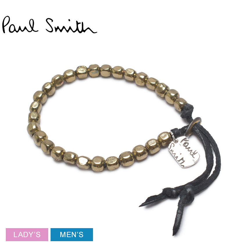 ポールスミス ブレスレット メンズ 【店内全品★P5倍！】ポール スミス ブレスレット PAUL SMITH BRACELET BEAD LEAT メンズ レディース ブラック 黒 ゴールド 金 M1A-BRAC-MLEAT アクセ アクセサリー ブランド おしゃれ ロゴ シンプル 普段使い デイリー おでかけ 贈り物 プレゼント ギフト