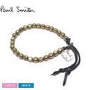 ポール スミス ブレスレット PAUL SMITH BRACELET BEAD LEAT メンズ レディース ブラック 黒 ゴールド 金 M1A-BRAC-ML...