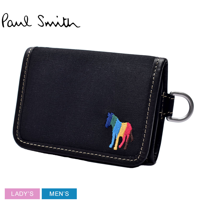 ポール スミス 財布 PAUL SMITH ウォレット トリフ ゼブラ メンズ レディース ブラック 黒 WALLET TRIF ZEBRA 7210-IZEBRA ウォレット カードケース 三つ折り 小銭入れ コインケース ブランド プレゼント シンプル