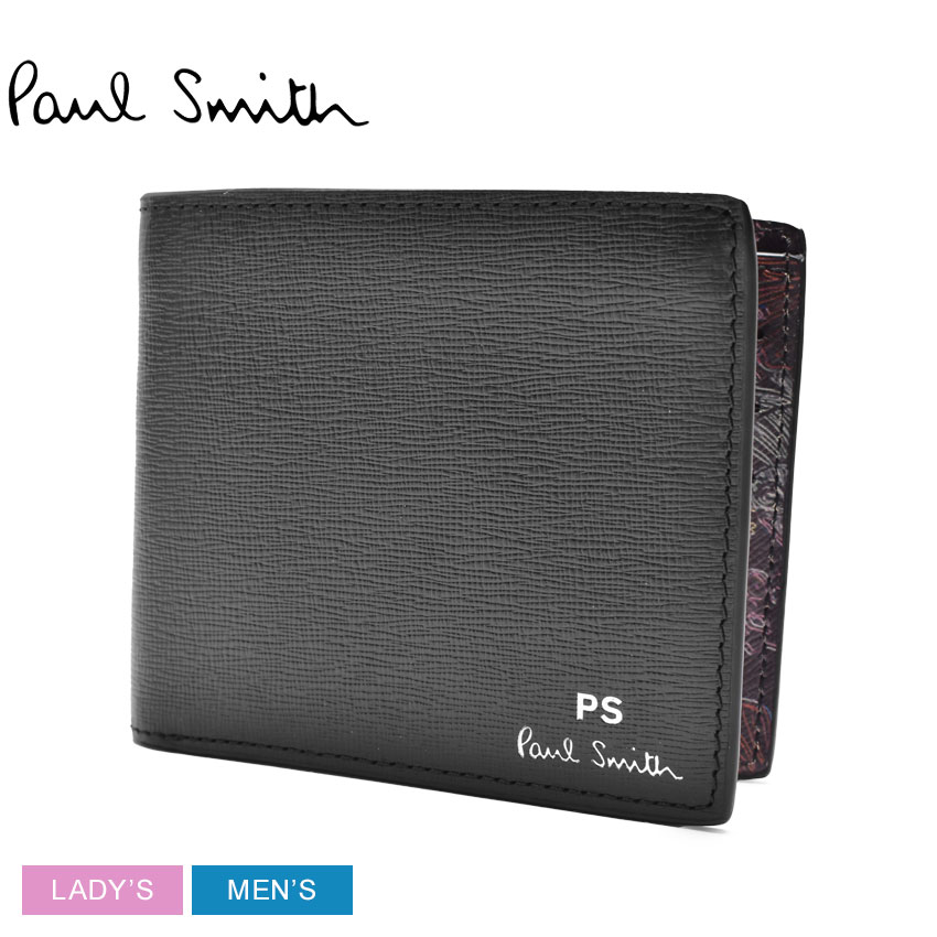 ポール・スミス 革財布 レディース ポール スミス 財布 PAUL SMITH WALLET BILLFOLD メンズ レディース ブラック 黒 マルチカラー M2A-5321-KOUTLI 本革 ブランド プレゼント 二つ折り 贈り物 シンプル ギフト カジュアル ウォレット ボタニカル柄