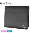 ポール・スミス 財布（メンズ） 【店内全品★P2倍！】ポール スミス 財布 PAUL SMITH BILLFOLD AND COIN WALLET メンズ レディース ブラック 黒 マルチカラー M2A-6078-KOUTLI 本革 ブランド 小銭入れ コインケース プレゼント 二つ折り 贈り物 シンプル ギフト カジュアル プリント