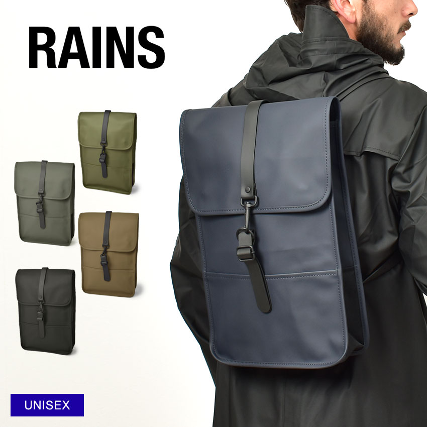 レインズ バックパック RAINS バックパック ミニ メンズ レディース ブラック 黒 グレー ネイビー グリーン ブラウン BACKPACK MINI 12800 ユニセックス 9L カバン リュック ブランド シンプル ロゴ カジュアル 防水