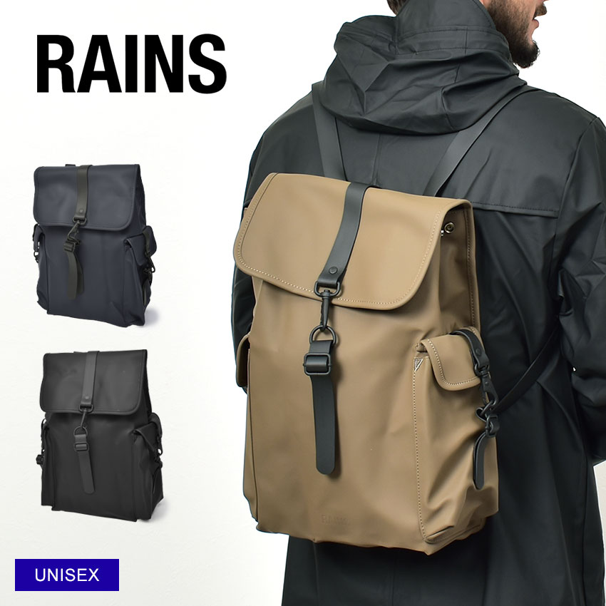 ＼マラソンSALE開催中★／レインズ バックパック RAINS リュックサックラージ メンズ レディース ブラック 黒 ネイビー ブラウン RUCKSACK LARGE 13630 ユニセックス 13L カバン リュック ブランド シンプル ロゴ カジュアル 通勤 通学 プレゼント 防水 雨 梅雨