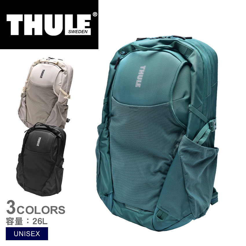 【店内全品★P5倍！】スーリー バックパック THULE アンルート バックパック 26L メンズ レディース グリーン 緑 ブラック 黒 ENROUTE BACKPACK 26L TEBP4316 ユニセックス リュックサック バッグ 鞄 カジュアル シンプル ロゴ 通学