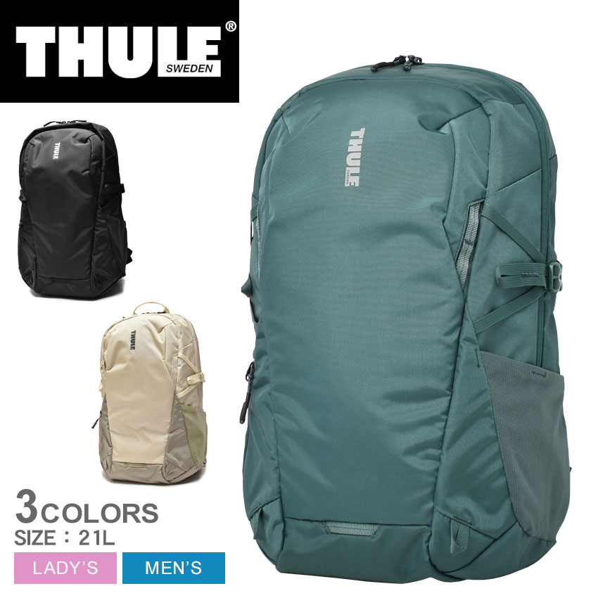 スーリー バックパック THULE ENROUTE BACKPACK 21L メンズ レディース グリーン ブラック 黒 TEBP4116 鞄 リュックサック ディパック デイパック シンプル ロゴ ビジネス カジュアル 通勤 出張 通学 旅行 PC パソコン タブレット