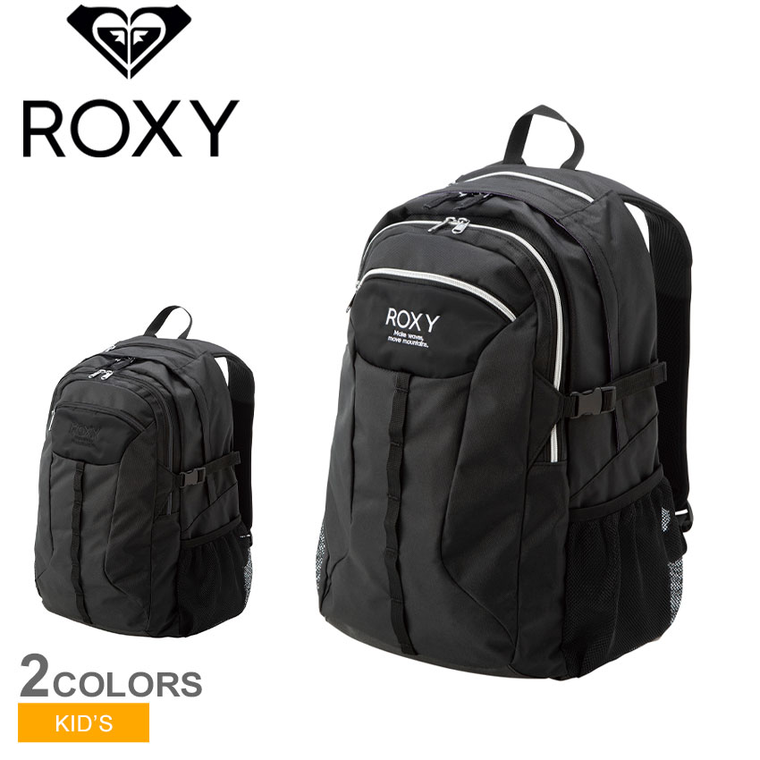 【店内全品★P5倍！】ロキシー バックパック ROXY OFF GRID バックパック キッズ ジュニア 子供 ブラック 黒 RBG231328 鞄 バッグ リュック かばん ロゴ 刺しゅう ワッペン アウトドア シンプル サーフ カジュアル 撥水 はっ水 通勤 通学 おしゃれ レジャー