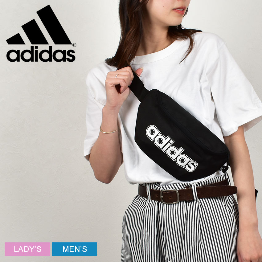 【店内全品★P2倍！】【ゆうパケット配送】アディダス ウエストバッグ ADIDAS クラシック ファウンデーション ウエストバッグ メンズ レディース ブラック 黒 EFD11 カバン ボディバッグ ポーチ スポーティ スポーツ シンプル ロゴ 運動 コンパクト 斜め掛け