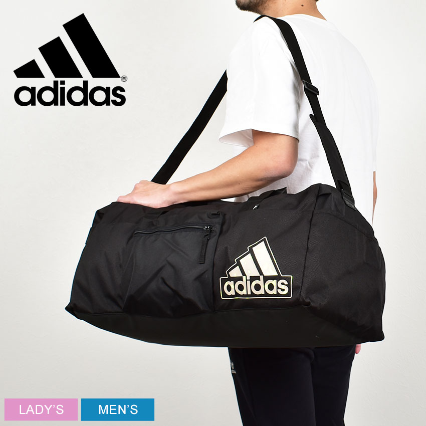 アディダス ダッフルバッグ ADIDAS スポーツウェア ダッフルバッグ M メンズ レディース ブラック 黒 ベージュ DMF26 ユニセックス カバン 鞄 かばん スポーティ スポーツ シンプル ロゴ 53リットル トレーニング ジム 運動 部活 人気