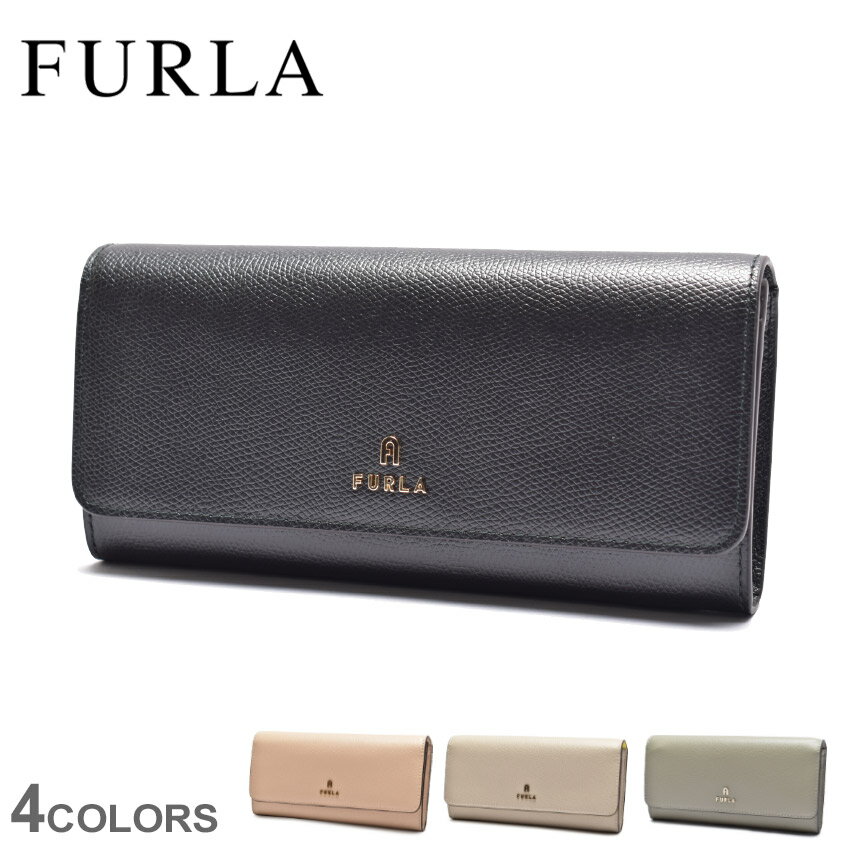 【店内全品★P5倍！】フルラ 財布 FURLA カメリア コンチネンタル ウォレット レディース ブラック 黒 ピンク グレー ベージュ CAMELIA CONTINENTAL WALLET WP00317 ARE000 長財布 おしゃれ かわいい 小銭入れ エレガント ロゴ シンプル お札入れ ブランド