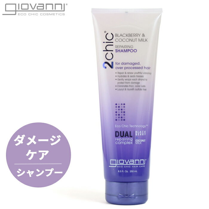 ジョバンニ シャンプー GIOVANNI 2chic リペアリングシャンプー 250ml メンズ レディース パープル 18480 ヘアケア ナチュラル コスメ オーガニック フローラル 頭皮 髪 ツヤ ビューティー 美容 【航空便対象外商品】【ラッピング対象外】