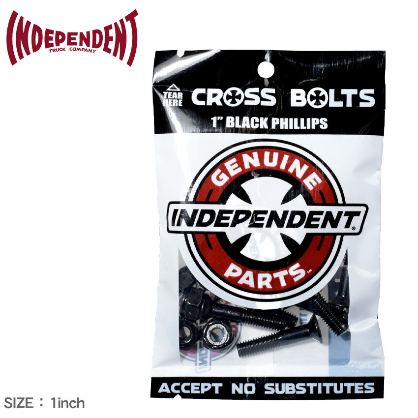 《アイテム名》 INDEPENDENT ボルト CROSS BOLTS 1 BLACK PHILLIPS 33531239 《ブランドヒストリー》 INDEPENDENT（インディペンデント）は、1978年に設立され誕生から30年を超える超...