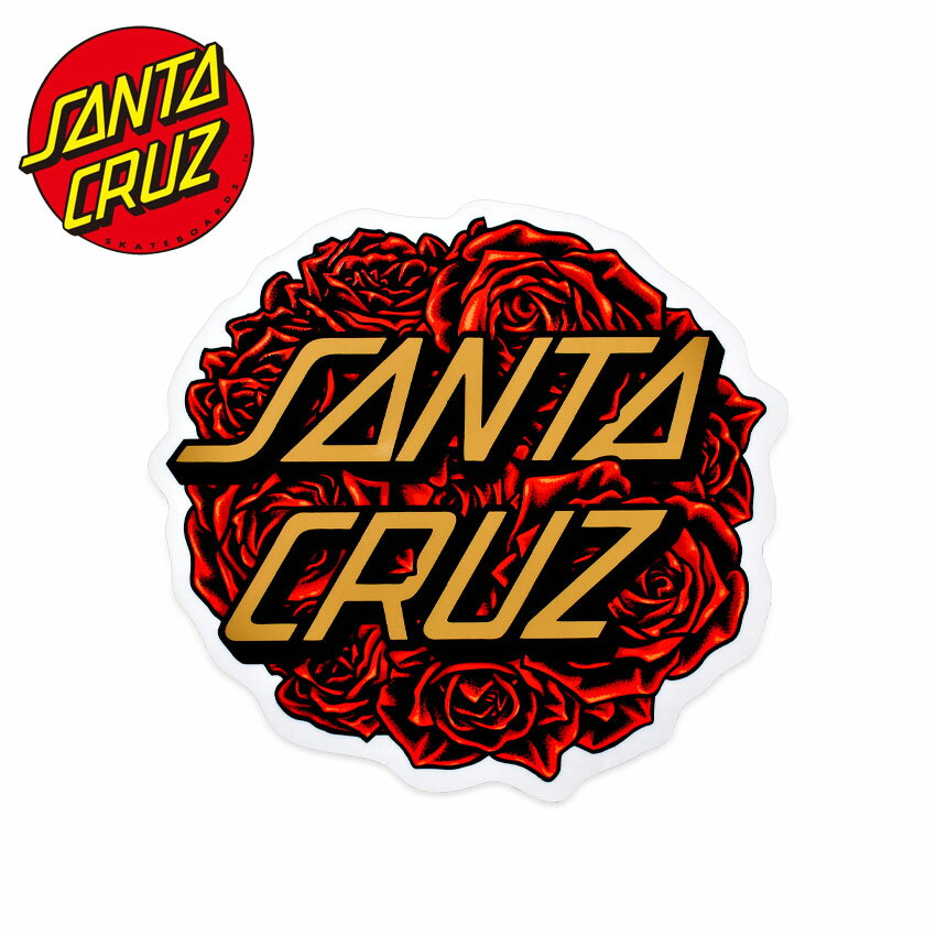 【店内全品★P5倍！】【ゆうパケット配送】 サンタクルーズ ステッカー SANTACRUZ BOUQUET STICKER 4IN×3.83IN レッド 赤 88281768 シール スーツケース パソコン PC ロゴ カスタム スケボー スケートボード スポーツ ストリート 雑貨 バラ ローズ 薔薇