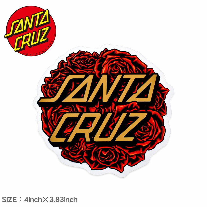 【店内全品★P5倍！】【ゆうパケット配送】 サンタクルーズ ステッカー SANTACRUZ BOUQUET STICKER 4IN×3.83IN レッド 赤 88281768 シール スーツケース パソコン PC ロゴ カスタム スケボー スケートボード スポーツ ストリート 雑貨 バラ ローズ 薔薇