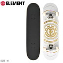エレメント スケートボード ELEMENT ハッチド ホワイト ゴールド コンプリート スケートボード 8 メンズ レディース ブラック 黒 ホワイト 白 ゴー...