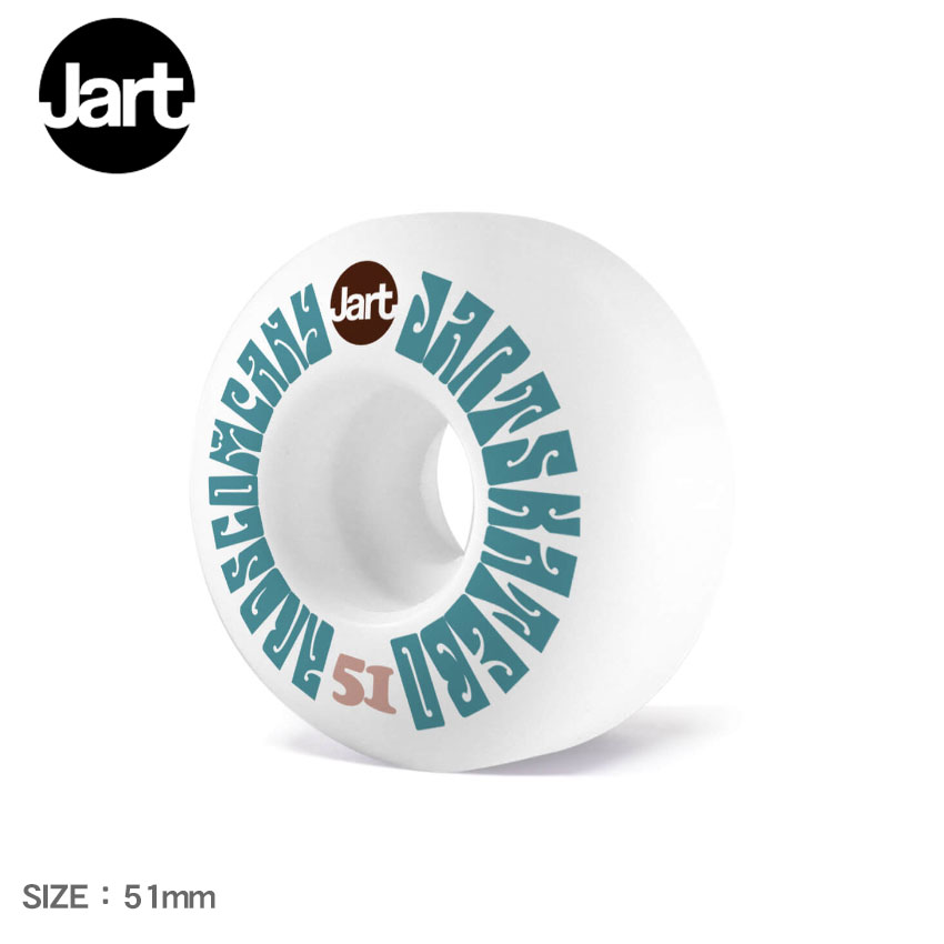 【店内全品★P5倍！】ジャート スケートボード ウィール JART SKATEBOARDS WOODSTOCK 51mm 102A ウィール パック メンズ レディース ホワイト 白 ブルー 青 ブラウン 茶 JAWH0022A002 ロゴ カスタム 付け替え スケートボード ボード スケボー スポーツ タイヤ