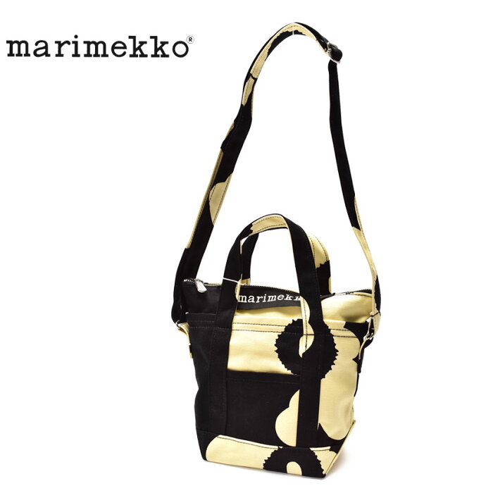 マリメッコ ショルダーバッグ MARIMEKKO MILLI M.JUHLA BAG ブラック 黒 イエロー 黄 90566 鞄 カバン ウニッコ 花柄 肩掛け 斜め掛け おしゃれ かわいい 北欧 定番 人気 プレゼント ギフト お出かけ レジャー