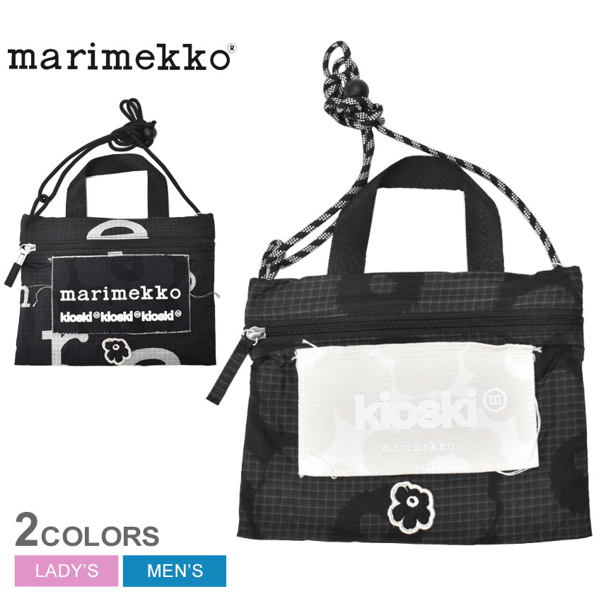 マリメッコ 【ゆうパケット配送】 マリメッコ ショルダーバッグ MARIMEKKO FUNNY CROSS POCKET BAG メンズ レディース ブラック 黒 ベージュ 91661 92210 バッグ 鞄 かばん ウニッコ ロゴ お出かけ カジュアル デイリー タウンユース 総柄 北欧 普段使い デイリー 花 花柄