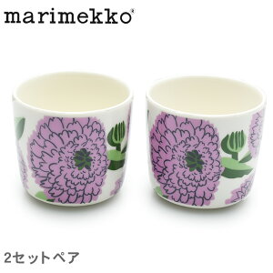 【全品対象★50円引きCP】MARIMEKKO マリメッコ 食器 コーヒーカップセット 70159-146 コップ ブランド プレゼント ギフト キッチン 贈り物 湯呑 北欧 雑貨 花柄 プリマヴェーラ 白 ピンク【ラッピング対象外】