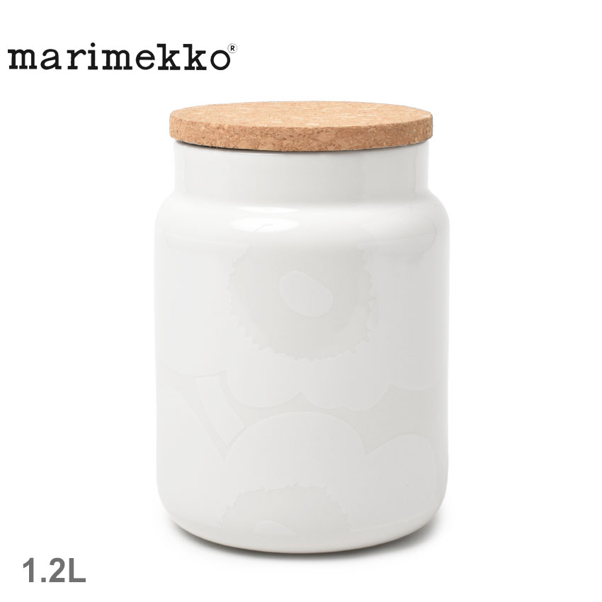 【店内全品★P5倍！】マリメッコ ボウル MARIMEKKO Unikko Jar 1.2L ホワイト 白 72880 食器 キッチン インテリア ウニッコ 花柄 かわいい ナチュラル 小物入れ 蓋 ブランド プレゼント ギフト 贈り物 おしゃれ 北欧 人気 【ラッピング対象外】