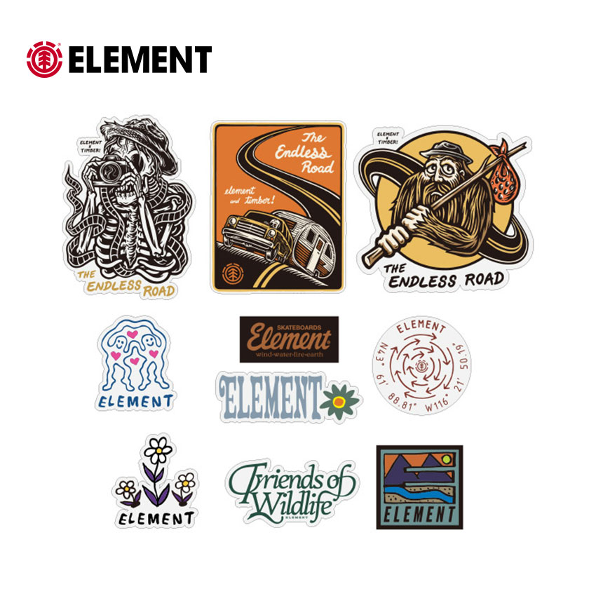 エレメント ステッカー メンズ ELEMENT SEASONAL STICKER PACK ステッカー ビニールステッカー シール グラフィック プリント ステ...