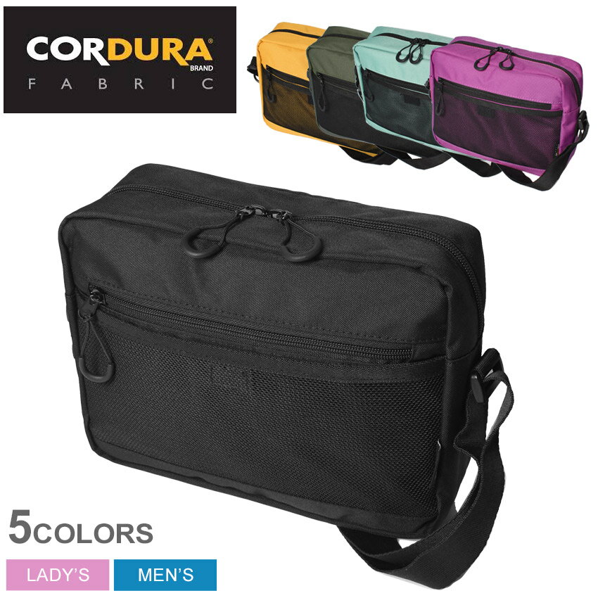【売り尽くし★決算セール！】コーデュラーファブリック ショルダーバッグ CORDURA FABRIC スクエアショルダー メンズ レディース ブラック 黒 237-MCNK128 おしゃれ ブランド ポーチ サブバッグ おでかけ 旅行 鞄 かばん フェス アウトドア タウンユース 通勤 通学のサムネイル