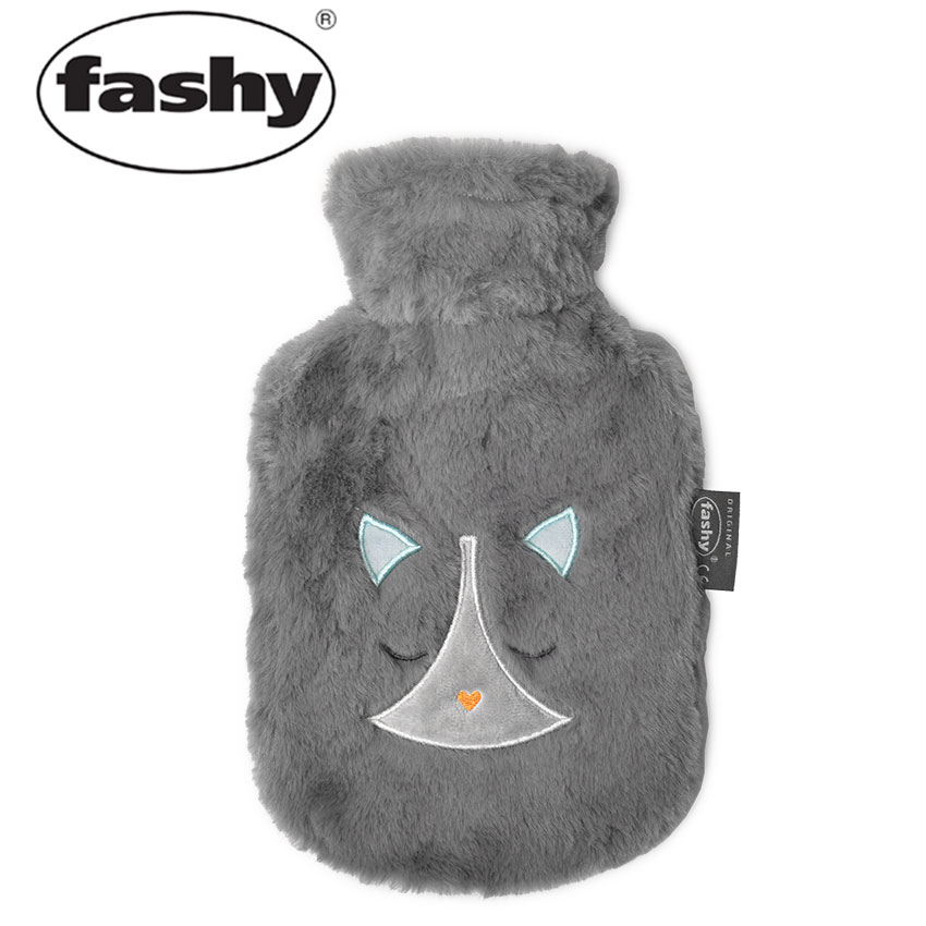 【店内全品★P5倍！】ファシー 湯たんぽ FASHY スモール湯たんぽ グレー 65260 0.8L ネコ 猫 ねこ ドイツ プレゼント ギフト あったかグッズ 温めグッズ 冷え性 冬 防寒 暖かい 暖房 水枕 氷枕 防災 リラックス 雑貨 かわいい