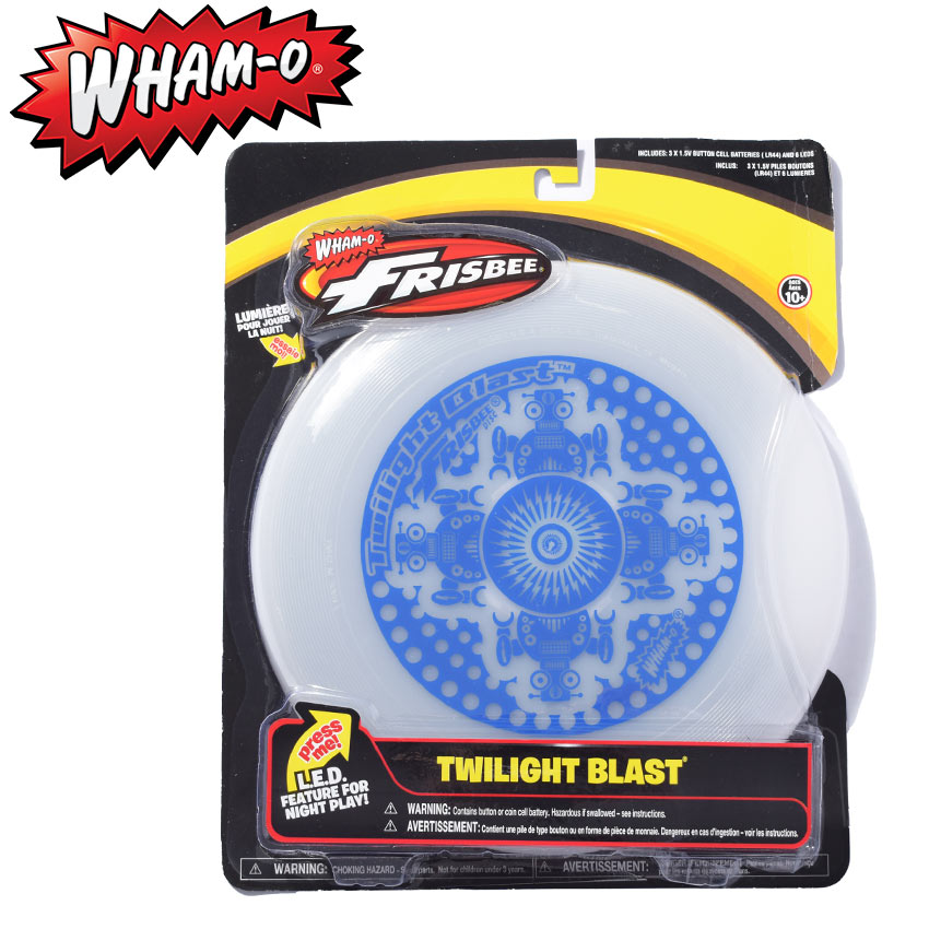 【店内全品★P5倍！】ワムオー フリスビー WHAM-O トワイライトブラスト ホワイト 白 ブルー 青 TWILIGHT BLAST 51123 LED ディスク フライングディスク アウトドア スポーツ スポーツトイ アクショントイ 公園 アクティビティ おもちゃ 軽量