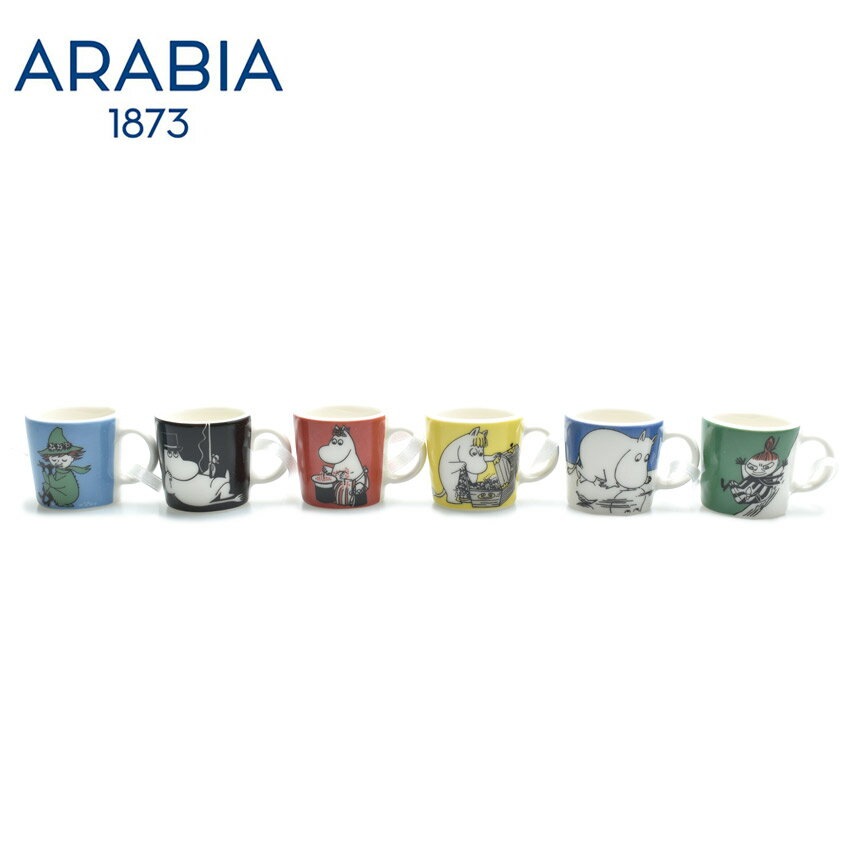 【3/1限定★最大100％ポイバック！】アラビア オーナメント ミニマグ ARABIA ムーミン 6ピースセット 1028335 ムーミン スナフキン ミイ イラスト 陶磁器 コレクション マグ ミニ 小さい かわいい ミルクジャグ