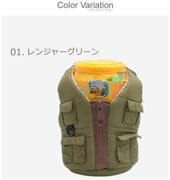 パフィンクーラーズ ドリンクホルダー PUFFINCOOLERS BEVERAGE ADVENTURE VEST グリーン 緑 カーキ ベージュ 雑貨 ブランド アウトドア レジャー キャンプ フェス ペットボトル 缶 飲み物 ドリンク 保温 保冷
