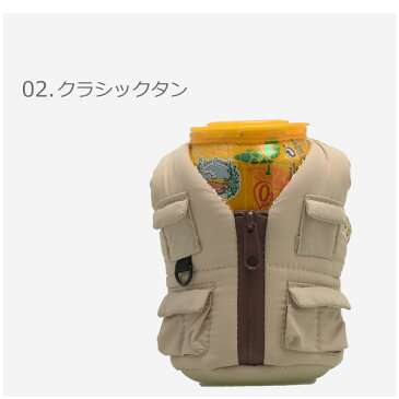 パフィンクーラーズ ドリンクホルダー PUFFINCOOLERS BEVERAGE ADVENTURE VEST グリーン 緑 カーキ ベージュ 雑貨 ブランド アウトドア レジャー キャンプ フェス ペットボトル 缶 飲み物 ドリンク 保温 保冷