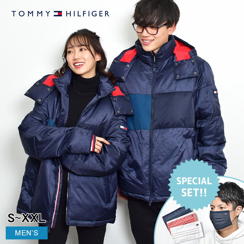 《限定★マスクとセット》トミーヒルフィガー 中綿ジャケット アウター メンズ 防寒 TOMMY HILFIGER エッセンシャルモノグラムパファージャケット ESSENT MONOG PUFFER JKT 78J4047 中わた 冬 …