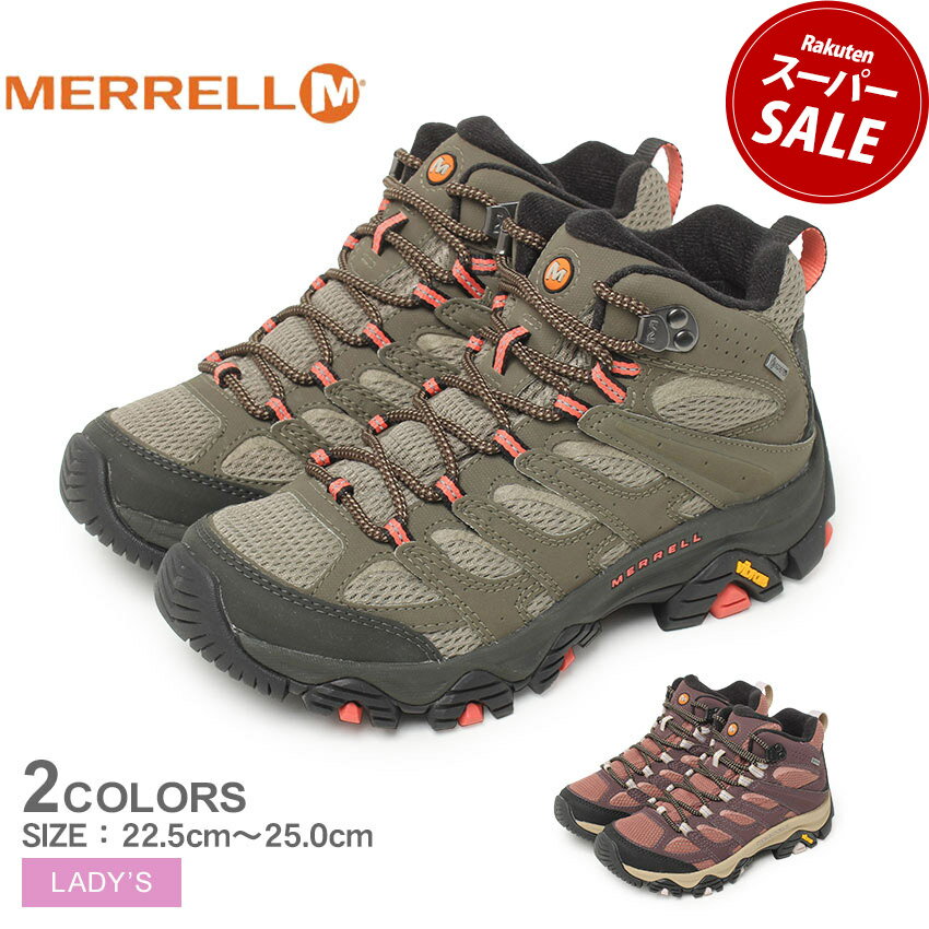 メレル モアブ 3 シンセティック ミッド ゴアテックス MERRELL ハイキングシューズ レディース カーキ レッド 赤 MOAB 3 SYNTHETIC MID GORE-TEX J500182 J500184 靴 シューズ アウトドア スポ…