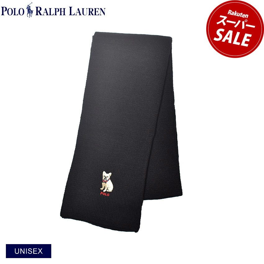 ラルフローレン マフラー POLO RALPH LAUREN EMBROIDERED FRENCHIE SCARF メンズ レディース ユニセックス ブラック 黒 EMBROIDERED FRENCHIE SCARF PC1045 マフラー スカーフ ワンポイント 刺繍 シンプル おしゃれ