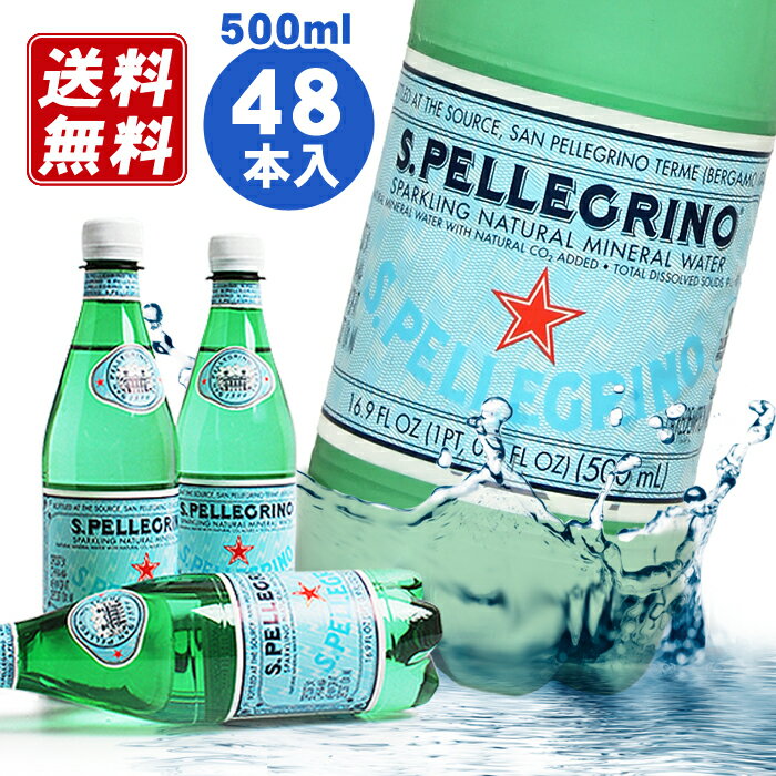 炭酸水 サンペレグリノ 500ml × 48本 SAN PELLEGRINO Sparkling water スパークリングウォーター 最安値挑戦中 正規輸入品 硬水 賞味期限 2019年4月以降 [Z-FOODSオリジナル品]