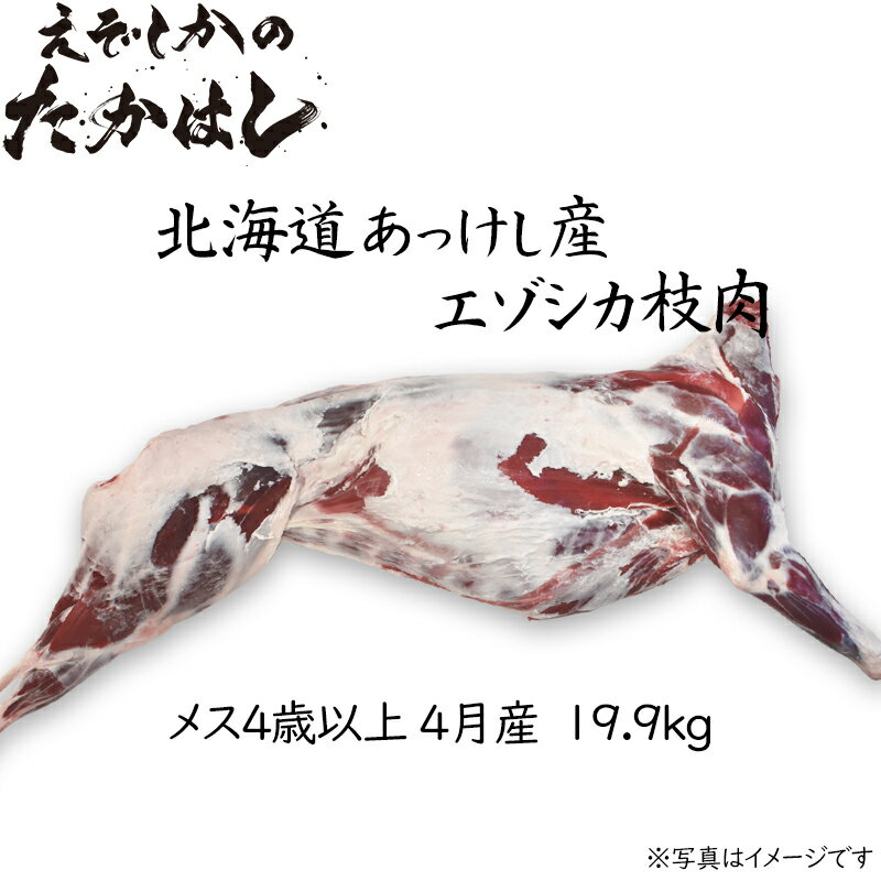 北海道厚岸産 エゾシカ肉 半身 19.9kg メス 4歳以上 4月産 完全無添加