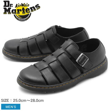 【割引クーポン配布中】DR．MARTENS ドクターマーチン サンダル ブラック フェントン FENTON 24410001 メンズ ブランド カジュアル コンフォート レザー グラディエーター シューズ ベルト ストラップ 厚底 靴 革靴 本革 定番 黒 誕生日 プレゼント ギフト