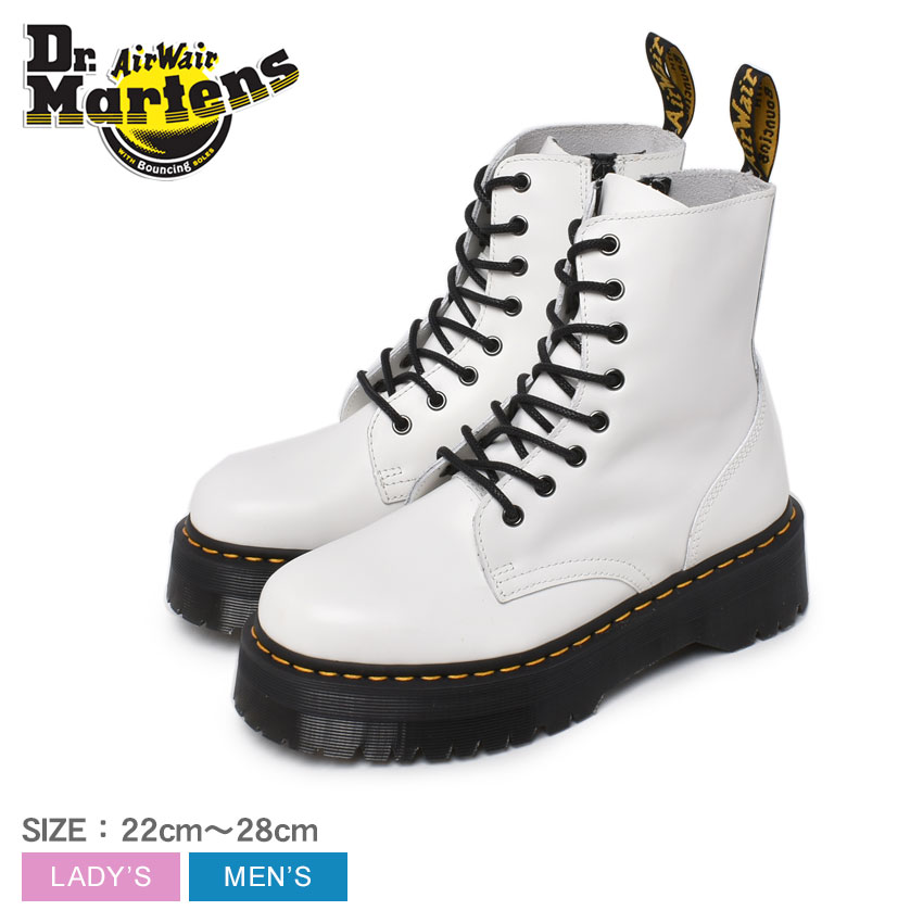 《今だけ！店内全品ポイントアップ》ドクターマーチン ジェイドン 8ホールブーツ ブーツ DR.MARTENS JADON 8EYE BOOT メンズ レディース 15265100 白 ホワイト 靴 シューズ サイドジップ 厚底 マーチン ブランド おしゃれ お出かけ 旅行 人気 定番 天然皮革 本革 レザー